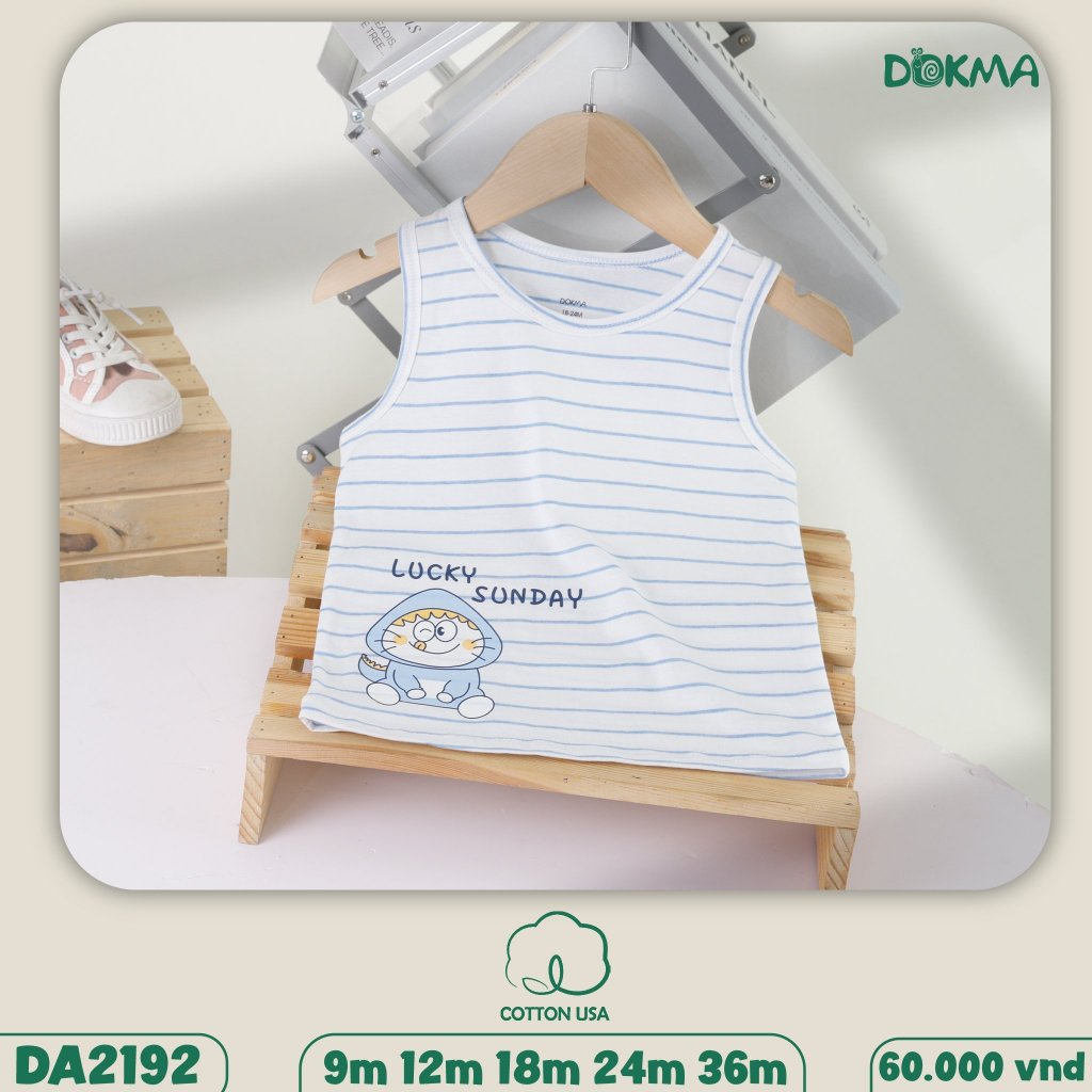 (8-13kg, 6-36M) Áo Ba Lỗ Dokma Thoáng Mát Bé Trai, Bé Gái DA2192 DA2875