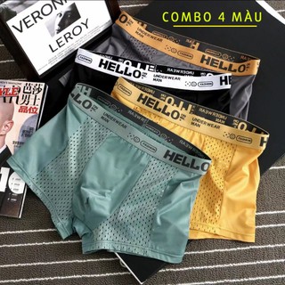 Quần Lót Nam Boxer, Quần Sịp Đùi Chất Lụa Lạnh Thông Hơi Mặc Phê Hết Nấc SN01