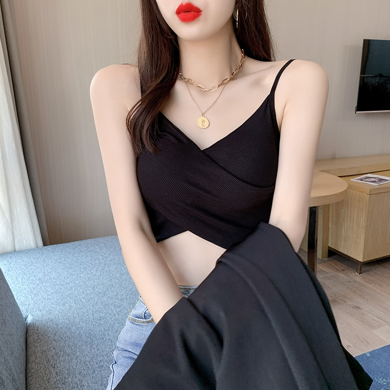 Áo 2 Dây Bigsize Nữ(58kg-95kg),Áo Kiểu Croptop Tay Ngắn Chéo Ngực Chất Vải Gân Tăm Đi Biển Đi Du Lịch G104