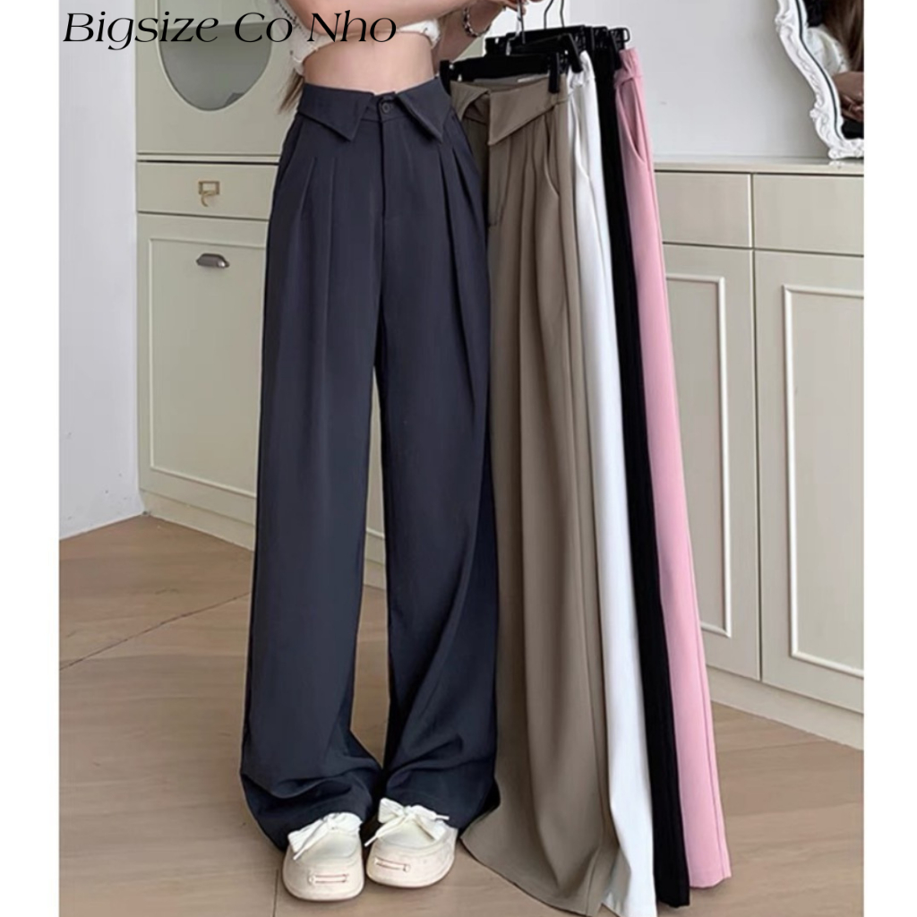 Quần Suông Nữ Bigsize Cạp Cao–Quần Dài Ống Rộng Chất Cotton Lạnh Mềm Nhẹ, Mát Mẻ, Tôn Dáng QCAP V