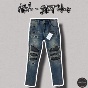 ⚡️[Hight Quality] Quần Jeans Bal.man Stacked Skinny Zipper - Đường May Cách Điệu Phối Was Rách Cao Cấp - Qccc Hottrend