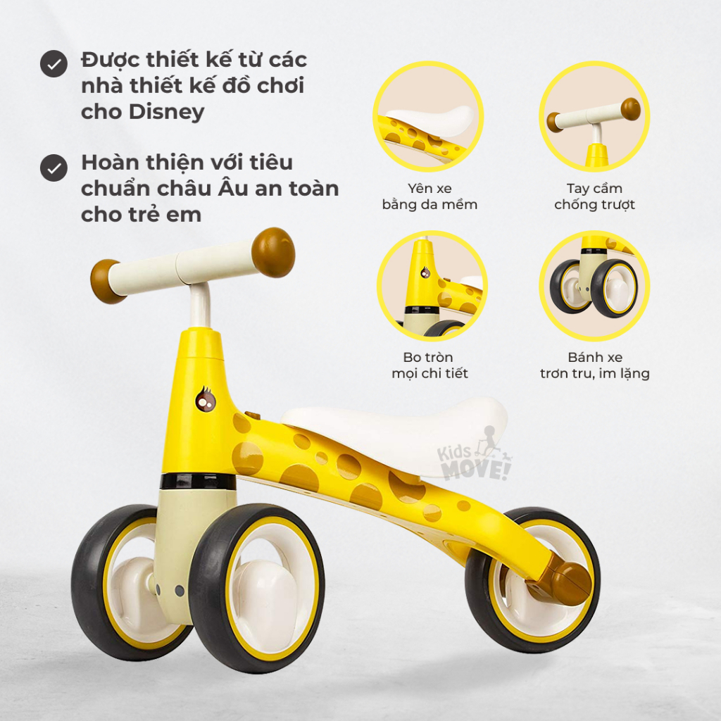 Ảnh Xe chòi chân 3 bánh cao cấp Roadstar Disney cho bé từ 1-3 tuổi - Bản cao cấp yên da mềm 2