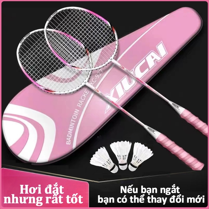 2 cây vợt cầu lông Chính Hãng Tặng kèm Bao Đựng và 3 Qủa Cầu Nhựa Hàng Đẹp