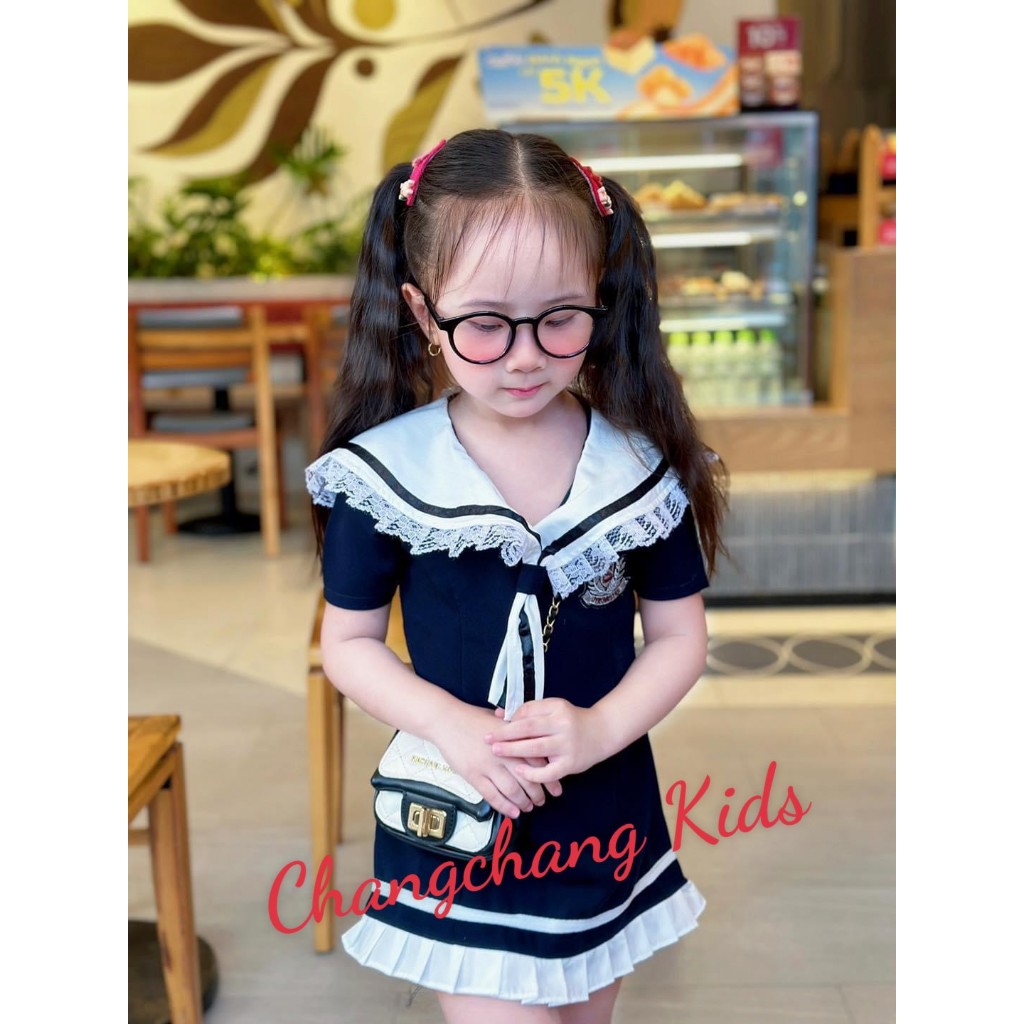 Đầm phối ren dập li phong cách Hàn Quốc cho mẹ và bé gái , đi chơi dự tiệc , đồ cặp mẹ và bé gái