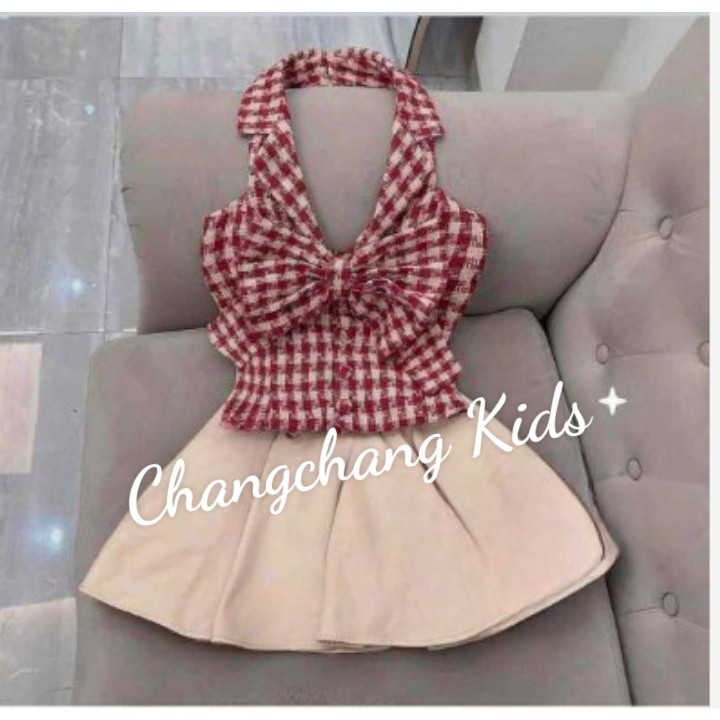 Bộ áo yếm chân váy bé gái vải mềm có lót quần áo thun sa lưng mặc dễ chịu cho mẹ và bé 3,4,5,6,7,8,9,10,12,13,14,15 tuổi