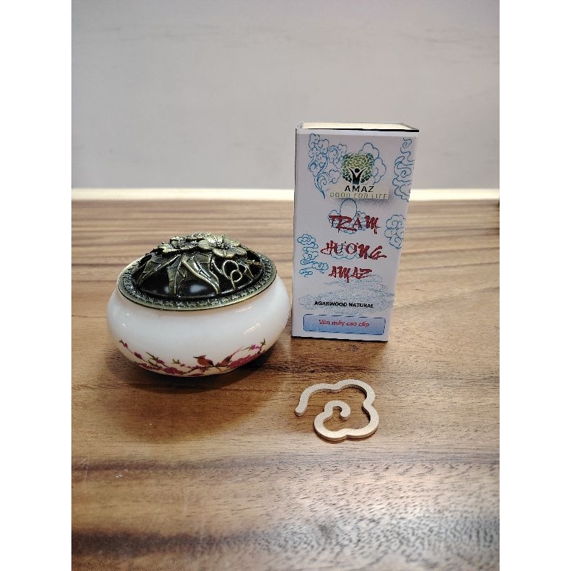 TẶNG KẸP SEN/ Khay tre -Trầm hương vân mây đặc biệt