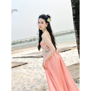 Bộ áo yếm cúp chân váy midi (du lịch biển, diện Hè siêu xinh)