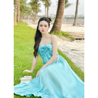 Bộ áo yếm cúp chân váy midi (du lịch biển, diện Hè siêu xinh)