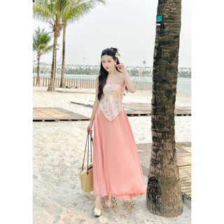 Bộ áo yếm cúp chân váy midi (du lịch biển, diện Hè siêu xinh)