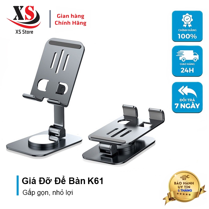 Giá Đỡ Điện Thoại Xoay 360 độ Xy901/ K61, Lót Chống Trượt, Hợp Kim Chắc Chắn, Nhỏ Gọn, Tiện Lợi – XS Store
