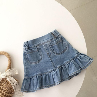 Chân váy jean bé gái đuôi cá cách điệu sz 12-22kg, chân váy cho bé gái