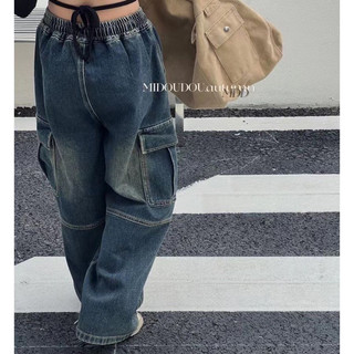 Quần jean cho bé gái sz 15-40kg ống xuông, quần jean ống rộng túi hộp hiphop, quần bò cho bé gái
