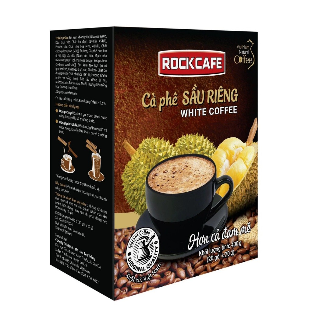 Cà Phê Hòa Tan Rockcafe Hương Sầu Riêng , Hương Dừa Thơm Ngon Hộp 240gr ...