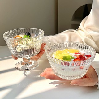 Bộ 6 Ly thủy tinh 255ml, ly đựng kem có chân, ly uống cocktail trong quán cà phê, quán bar, pub