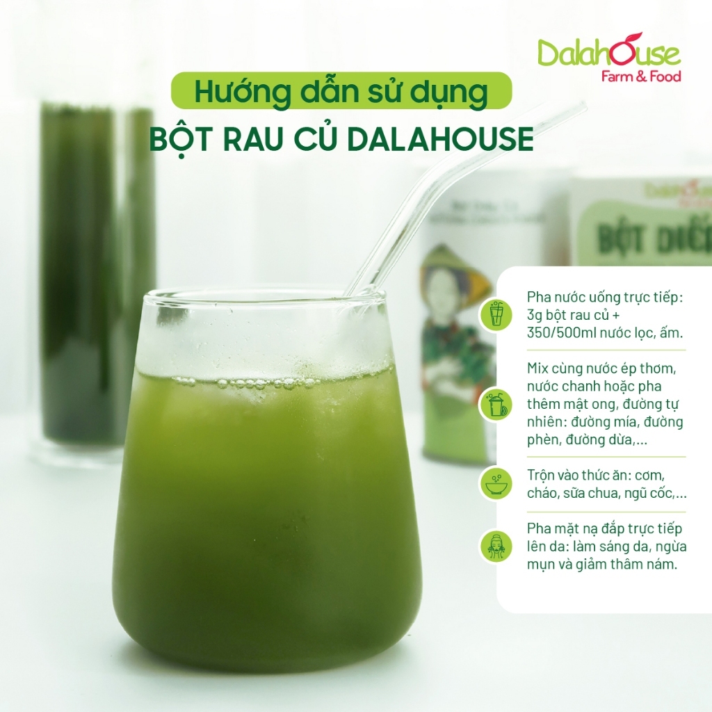 Ảnh Bột rau detox cần tây diếp cá cải xoăn lúa mì bó xôi củ dền rau má Dalahouse 7 vị  21 gói 2