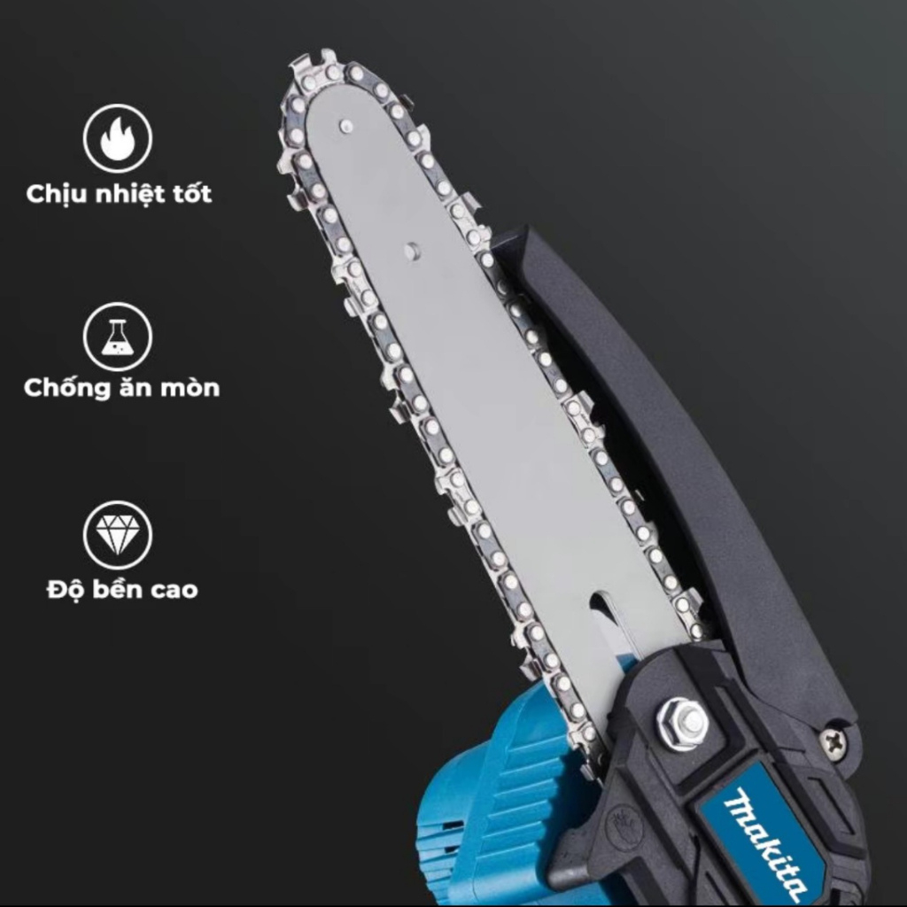 Máy cưa xích pin cầm tay Makita máy cưa gỗ mini dùng pin, cưa xích pin mạnh mẽ bền bỉ