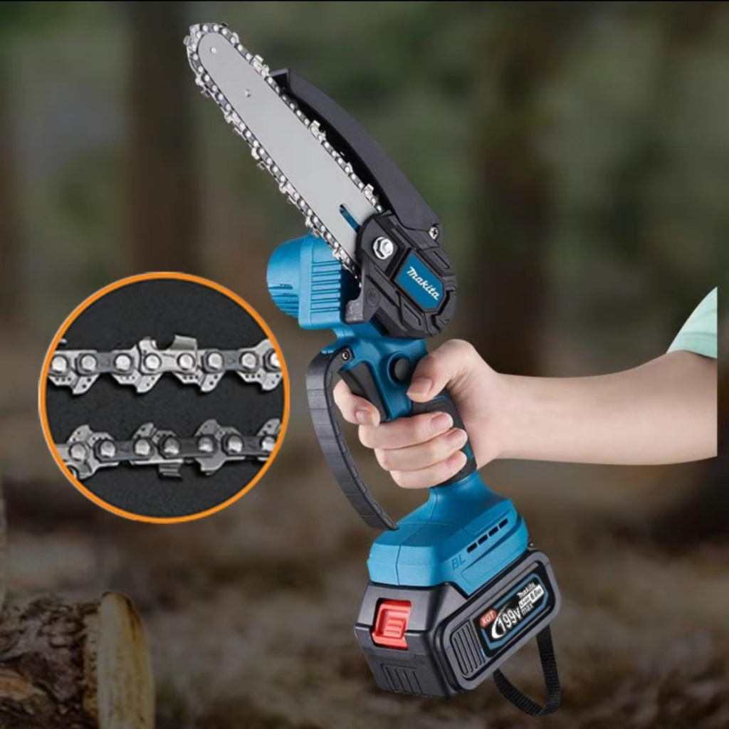 Máy cưa xích pin cầm tay Makita máy cưa gỗ mini dùng pin, cưa xích pin mạnh mẽ bền bỉ