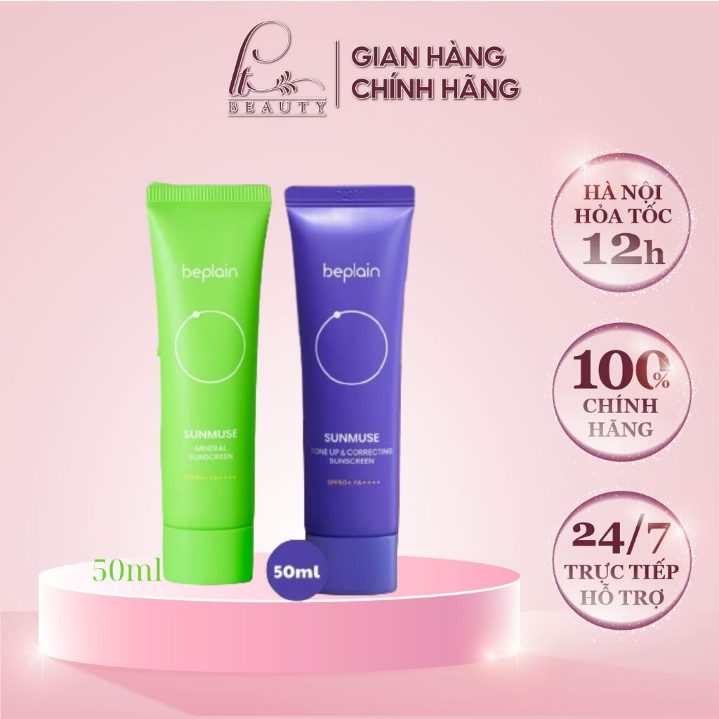 Kem Chống Nắng Beplain Sunmuse Lai Vật Lý And Hoá Học Nâng Tone And Hiệu Chỉnh Da Spf 50 Pa 8265