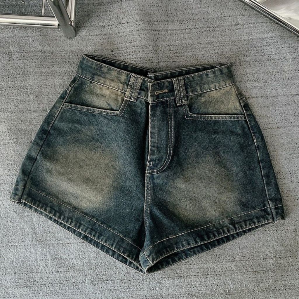 Quần Đùi Jean Nữ Bigsize ESHOP Quần Short Jean Nữ Form Rộng Lưng Trơn Có TúiThời Trang Bigsize M1088 Đẹp Dễ Thương