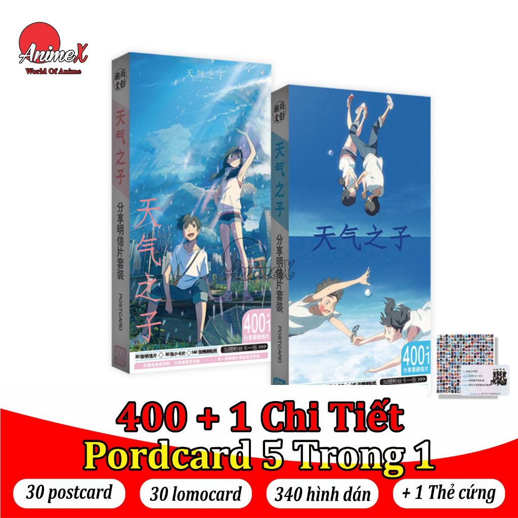 Hộp Postcard Bưu thiếp 401 Chi Tiết Nhiều Anime/Manga Onepiece Naruto Kimetsu No Jaiba Jujutsu Kaisen Spy X Family