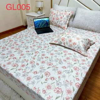 Bộ Ga Gối Lụa Thái , ga cùng  màu và vỏ gối có hình mềm mịn mát bo chun đủ kích thước