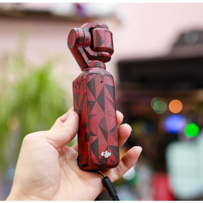 Skin dán DJI Osmo Pocket 3 mẫu Nordic đỏ | Film 3M vân nổi | Có custom theo yêu cầu | Miếng dán bảo vệ chống xước