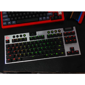 Miếng dán Skin bàn phím Logitech G913 TKL Lightspeed Wireless | Nền bạc xước, dán key đen xước | Cắt hở chữ | Xuyên LED