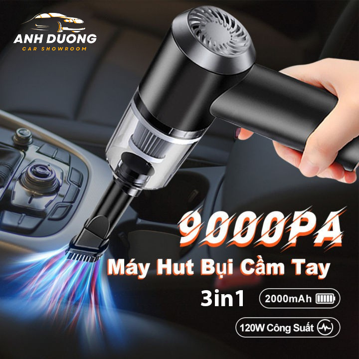 Máy Hút Bụi Cầm Tay Mini 3in1 Đời Mới Nhất. Hút Bụi Ô Tô Giường Đệm Sạc Cổng Tiếp Nối USB Tiện Nghi Nhỏ Gọn-Máy Đời Mới