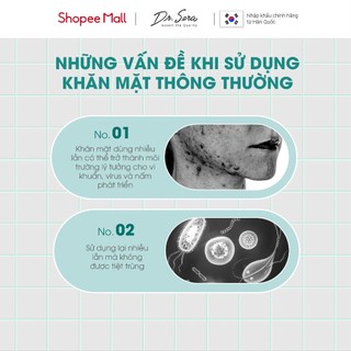 Gói 30 viên khăn mặt nén Hàn Quốc 24*30cm cotton tiệt trùng UV, tiện lợi, gọn nhẹ du lịch DR.SERA