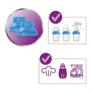 Combo Cốc Trữ Sữa + Cổ Nối Philips Avent Mẫu Mới  Dung Tích 180 ml