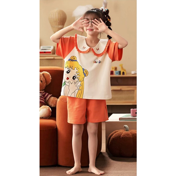 Bộ đồ bé gái size đại BEESHOP set pijama cổ bèo cho bé H25054