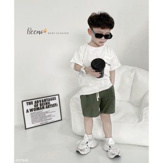 Bộ cộc bé trai in chữ 1-6 tuổi (9-25kg) N0116