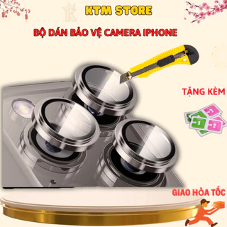 Kính cường lực bảo vệ lens camera iphone 2 tầng KTMStore, 11 Pro Max/ 12 pro max/13Promax/14Promax/15Promax 16Promax