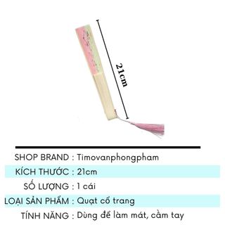 Quạt Cổ Trang Cầm Tay Vải Xếp Gấp Gọn Phong Cách Trung Hoa DDQ33