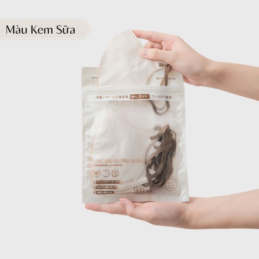 UNICARE 200 chiếc khẩu trang mix 6 Màu Khẩu Trang 6D Unicare Pro Mask 3 Lớp Kháng Khuẩn