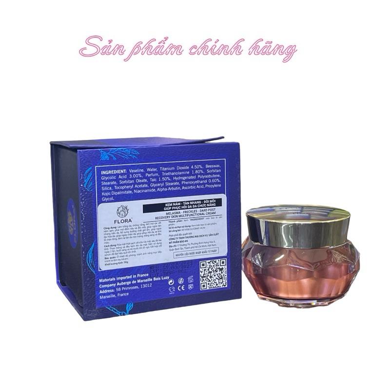 Kem FLORA nám tàn nhang đồi mồi giúp phục hồi da đa chức năng 50gram