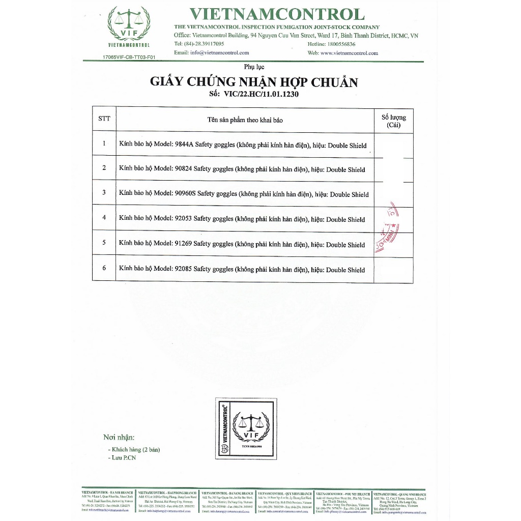Kính Bảo Hộ Cao Cấp Chính Hãng Chống Tia UV DOUBLE SHIELD 92053 GR - Tròng Râm