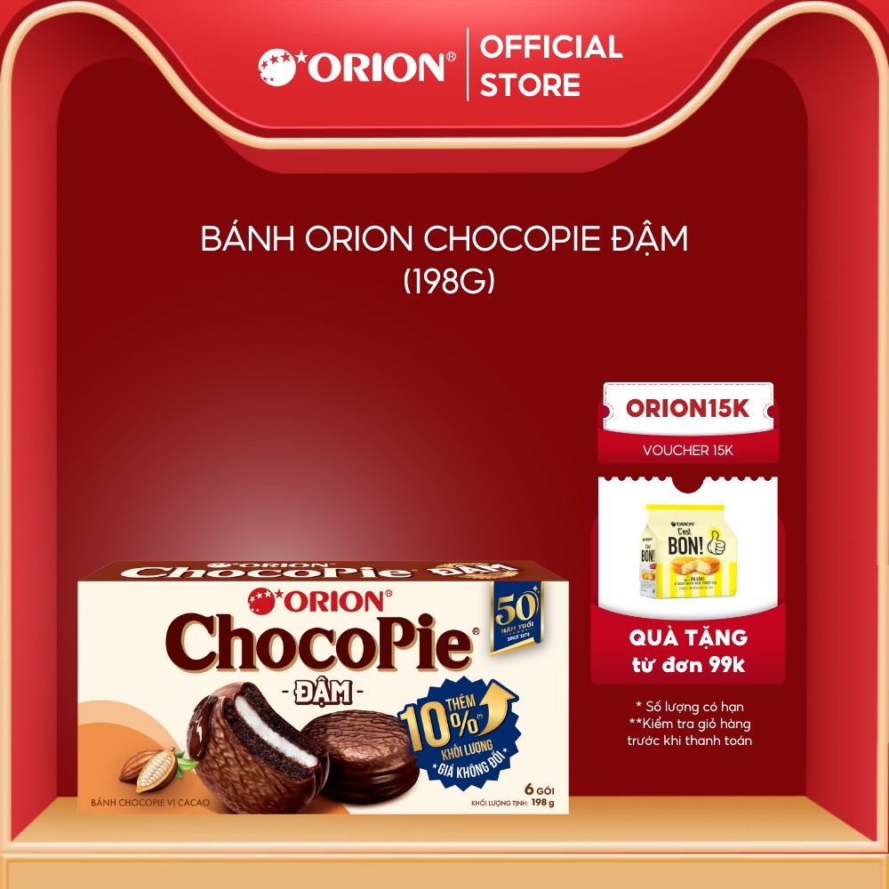 Hộp 6 gói bánh Orion ChocoPie ĐẬM vị ca cao (198G) | Shopee Việt Nam