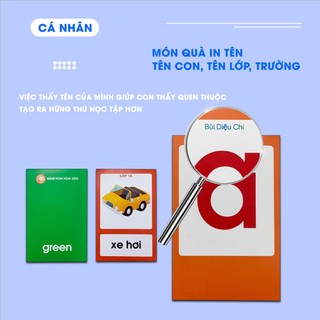 Bộ Thẻ học thông minh❤ Flashcard ❤ In tên bé, tên trường lên thẻ, 7 chủ đề lựa chọn