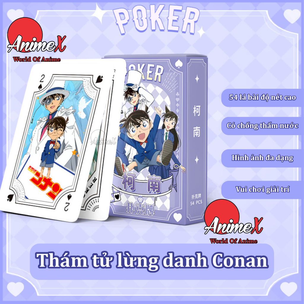 Hộp Bài Tây Poker Nhiều Anime One Piece Naruto Thanh Gươm Diệt Quỷ Spy X Family Conan