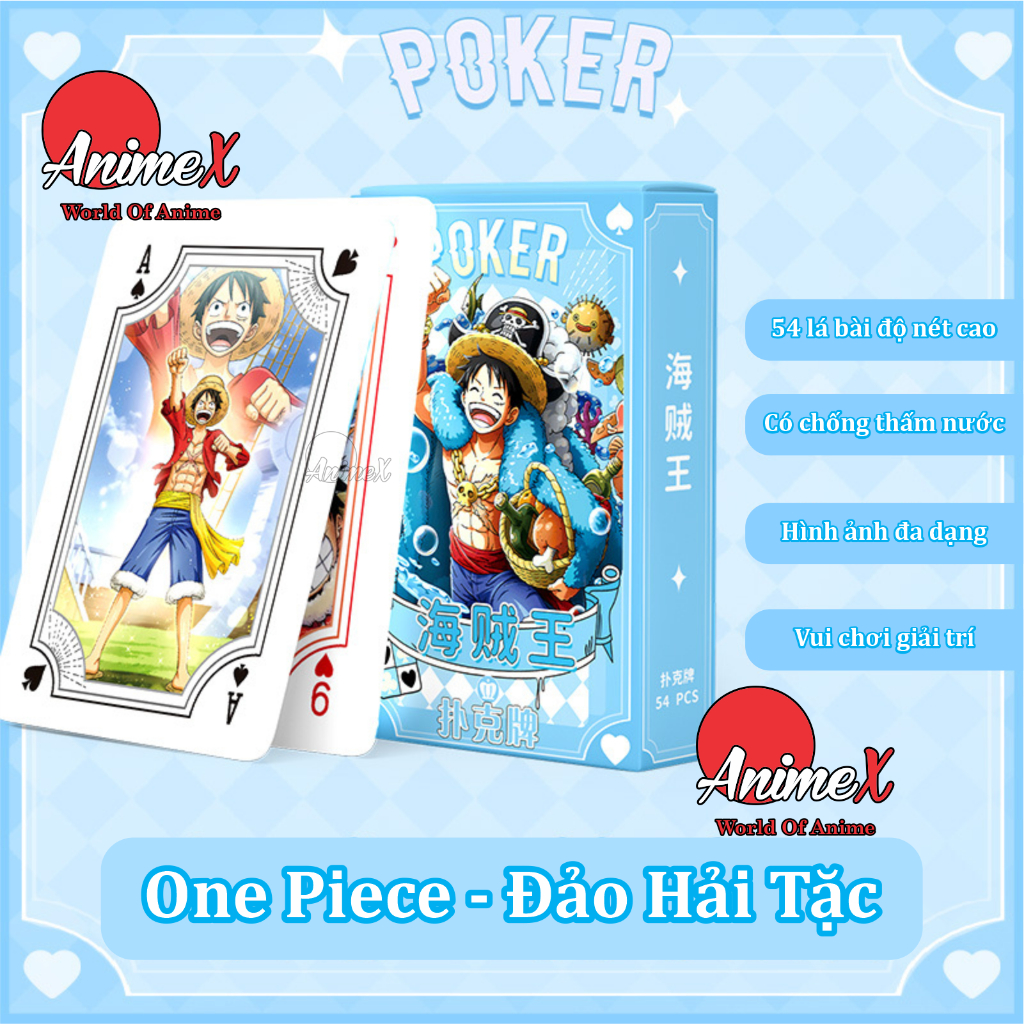 Hộp Bài Tây Poker Nhiều Anime One Piece Naruto Thanh Gươm Diệt Quỷ Spy X Family Conan