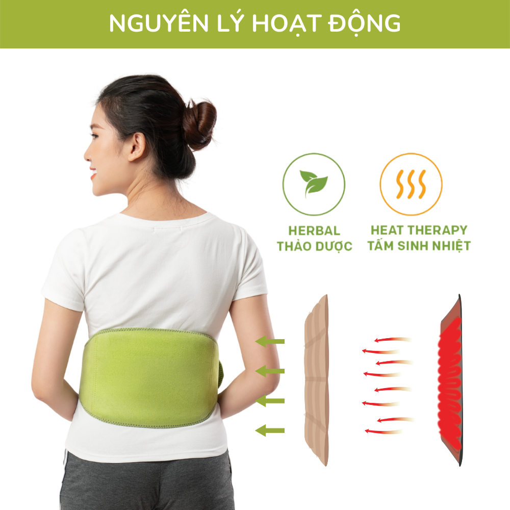 Ảnh Tấm Thảo Dược Thay Thế Cho Đai Chườm Lưng Bụng Điện Hapaku - Hỗ Trợ Giảm Đau, Thư Giãn Cơ Thể 4