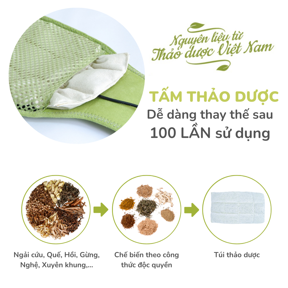 Ảnh Tấm Thảo Dược Thay Thế Cho Đai Chườm Lưng Bụng Điện Hapaku - Hỗ Trợ Giảm Đau, Thư Giãn Cơ Thể 2