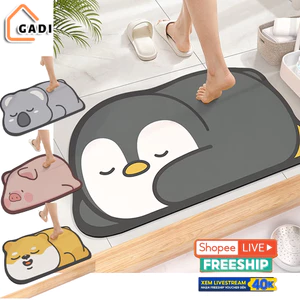 Thảm nhà tắm hút nước, thảm lau chân thấm nước, siêu thấm, chùi chân, trang trí hình thú cưng dễ thương