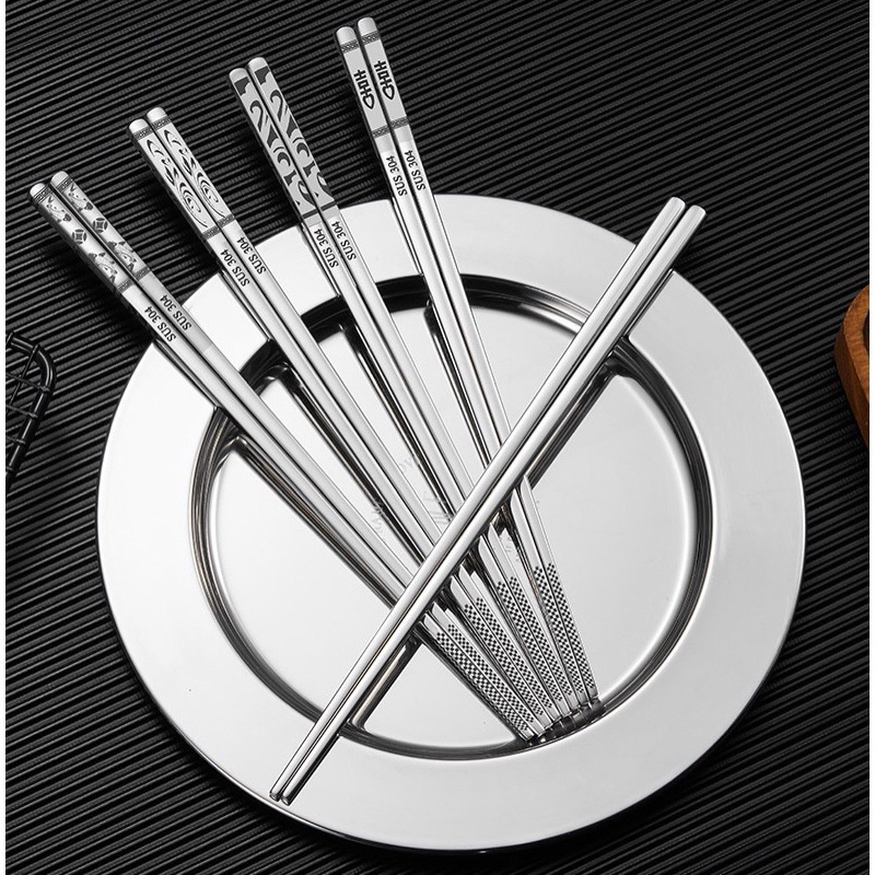 Set 5 đôi đũa inox 304/316 cao cấp có hộp - Đ68