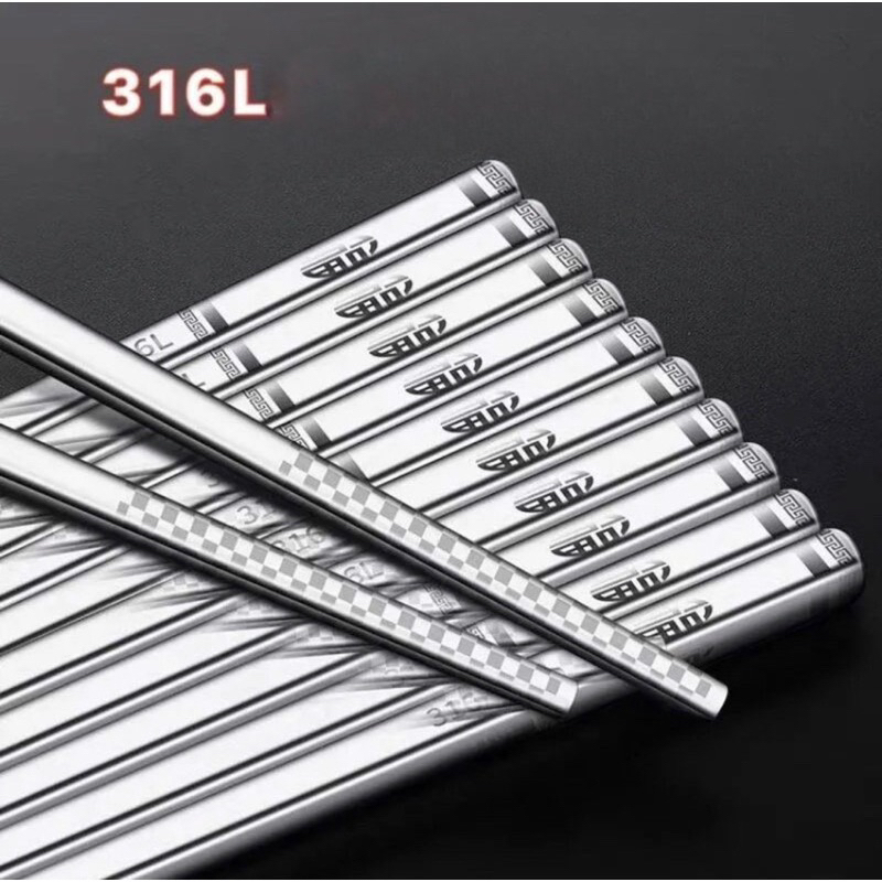 Set 5 đôi đũa inox 304/316 cao cấp có hộp - Đ68