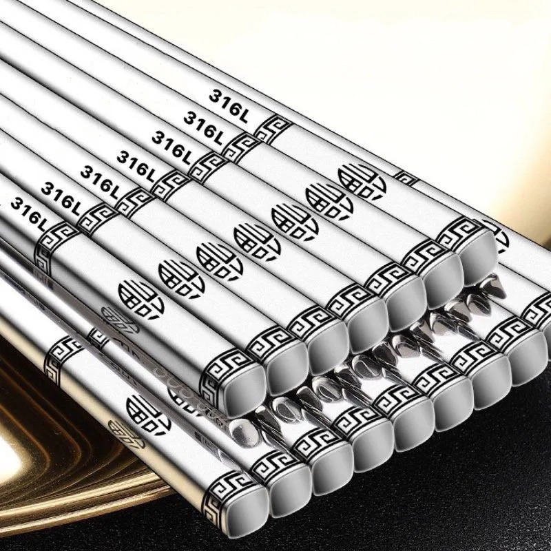 Set 5 đôi đũa inox 304/316 cao cấp có hộp - Đ68