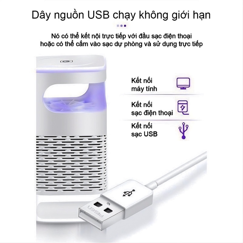 Đèn Bắt Muỗi USB Kiêm Đèn Ngủ An Toàn – Đèn Diệt Muỗi Tiết Kiệm Điện Cho Phòng Ngủ