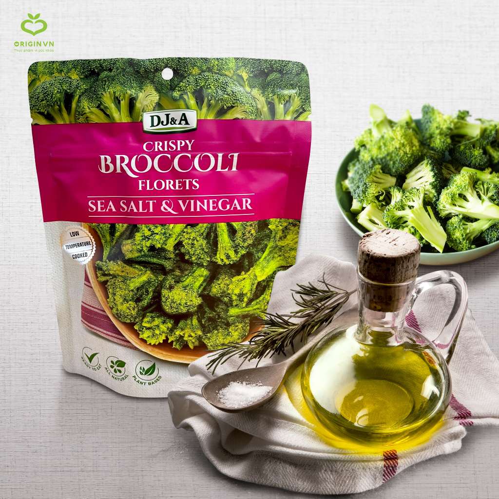 Ảnh Súp Lơ Xanh Sấy Giòn Vị Giấm Và Muối Biển 25g - Tốt Cho Sức Khỏe - Ăn Vặt Văn Phòng Giảm Cân - Bông Cải Xanh Sấy 2