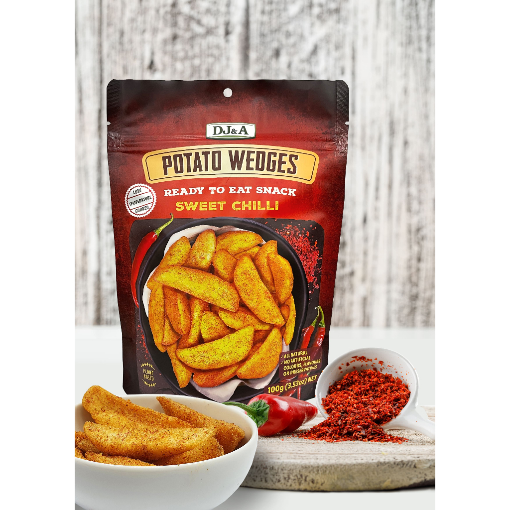 Ảnh Khoai Tây Sấy Ít Béo Vị Ớt Ngọt 100g DJ&A - Thích hợp ăn chay - Sweet Chilli Potato Wedges - Giảm Cân Ăn Được 3